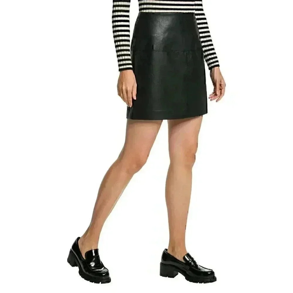 NEW Ted Baker Women's 0 Verium PU Leather Suede Mini Skirt NWT $225 - Picture 1 of 4